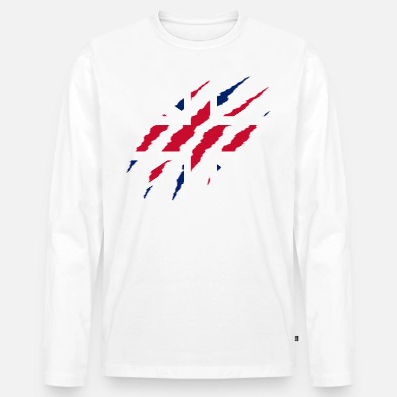 BRITISCHE KLAUE - Männer Premium Bio Langarmshirt - Weiß