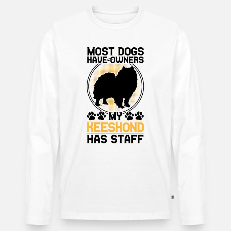 Wolfsspitz has staff German Wolfsspitz - Men's Premium Organic Long Sleeve Shirt - white