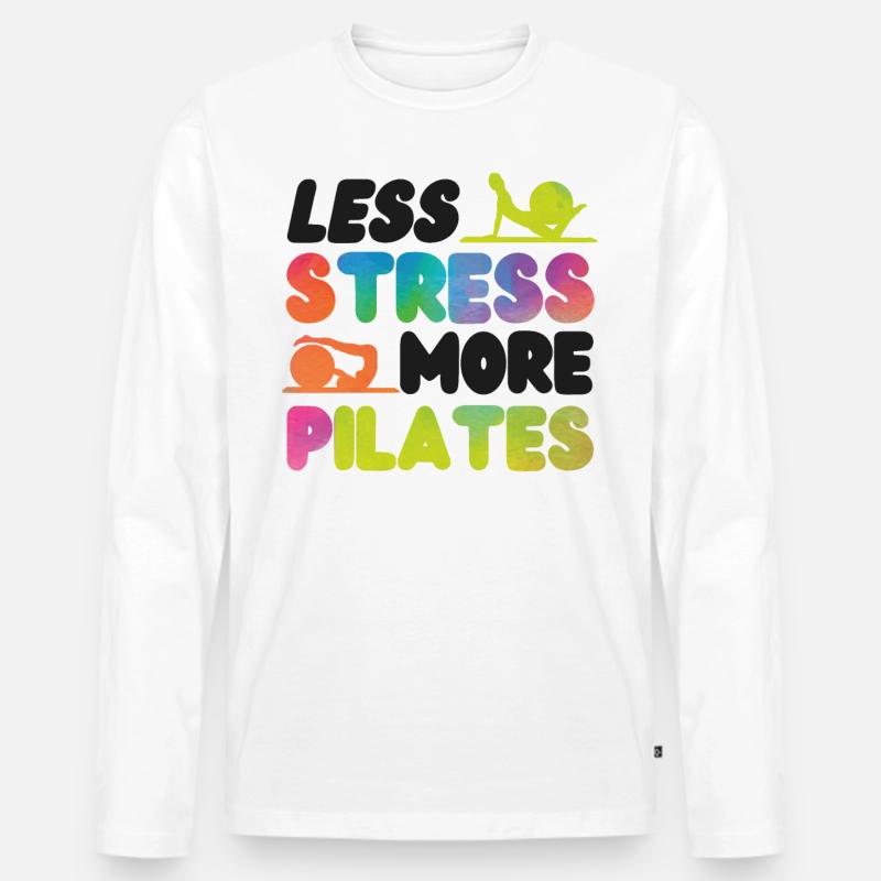 Pilates Instructor Teacher - Männer Premium Bio Langarmshirt - Weiß