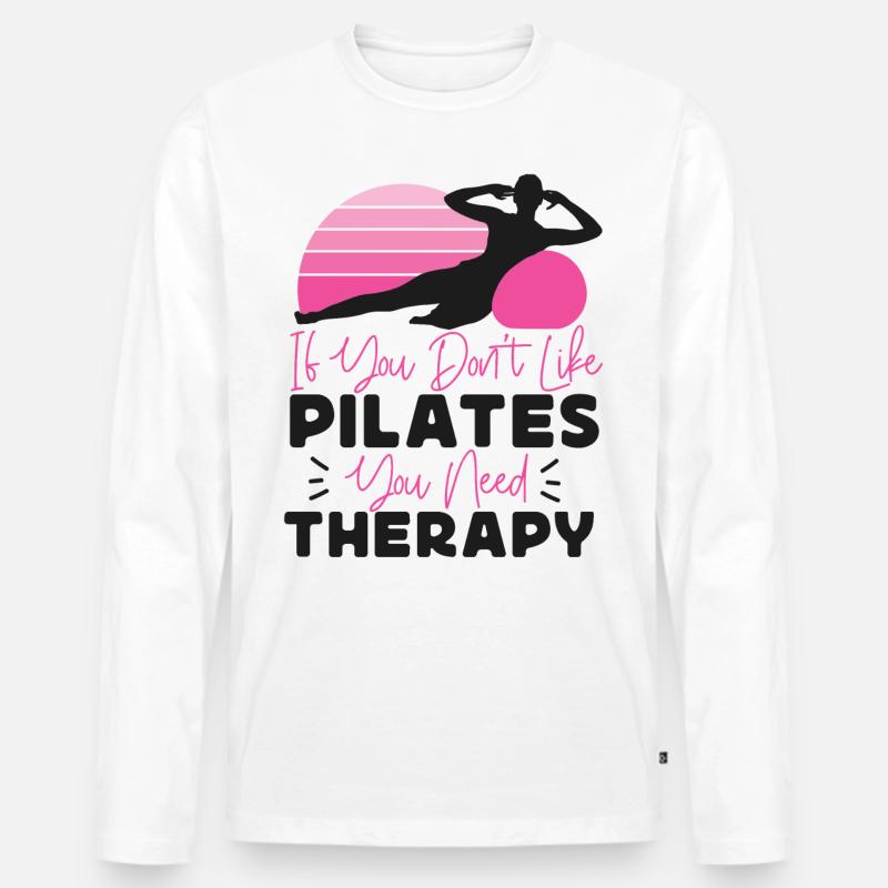 Pilates Instructor Teacher Retro - Männer Premium Bio Langarmshirt - Weiß