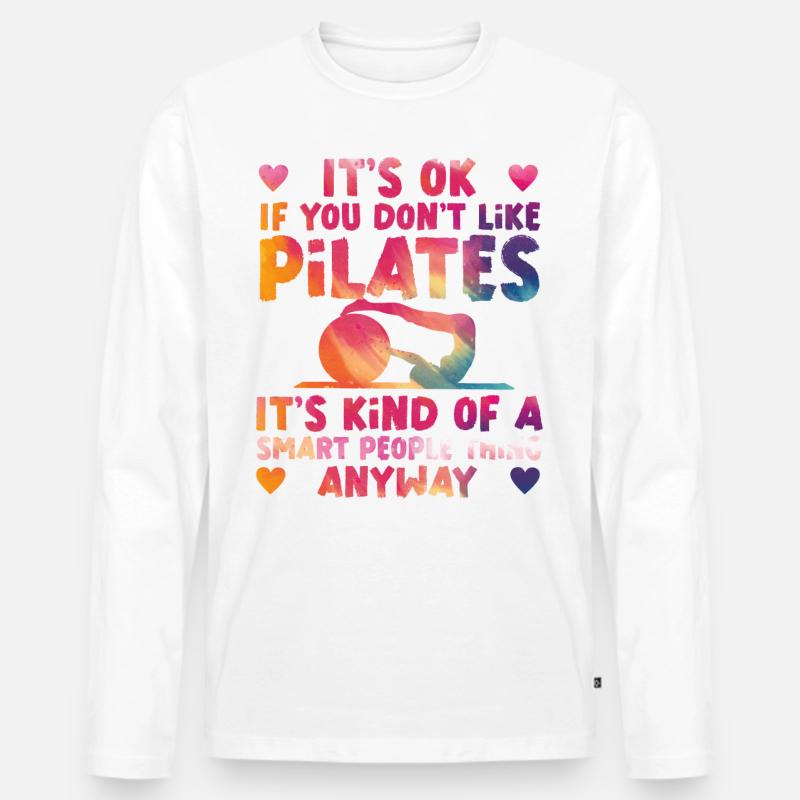 Pilates Instructor Teacher - Männer Premium Bio Langarmshirt - Weiß