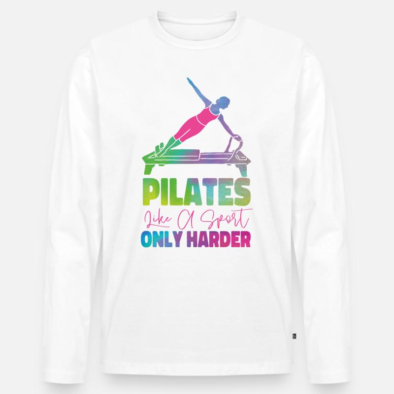 Pilates Instructor Teacher - Männer Premium Bio Langarmshirt - Weiß