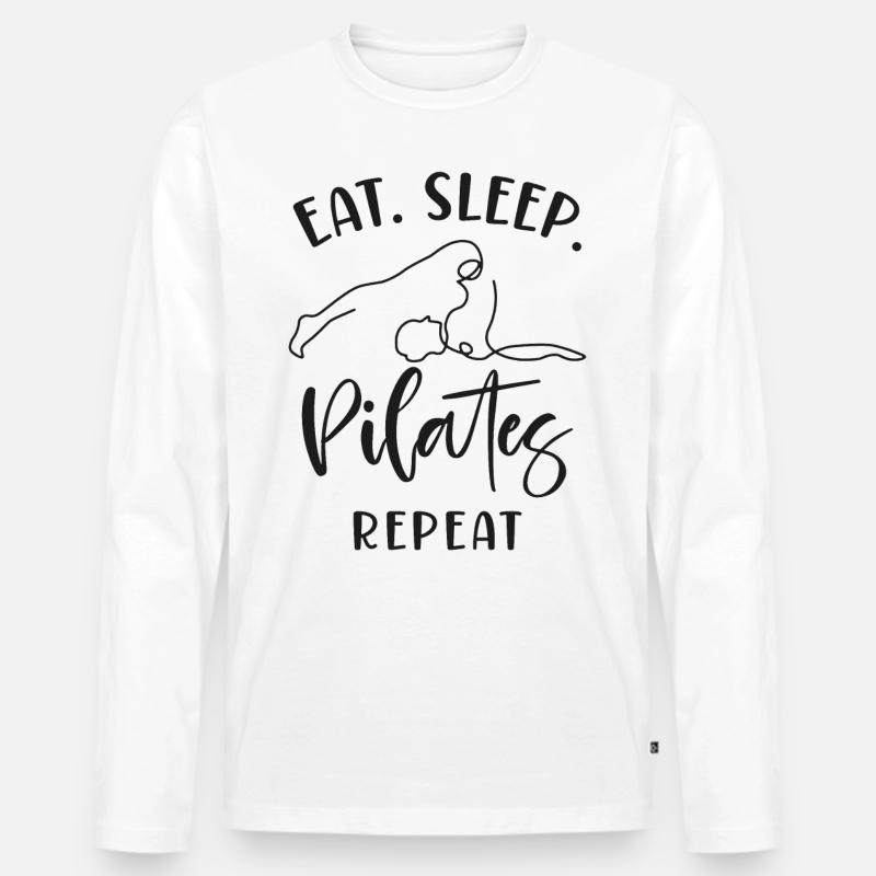 Pilates Instructor Teacher Eat - Männer Premium Bio Langarmshirt - Weiß