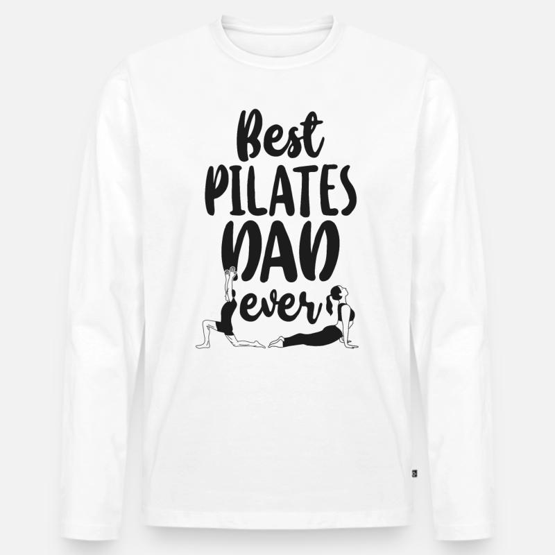 Pilates Instructor Teacher Dad - Männer Premium Bio Langarmshirt - Weiß