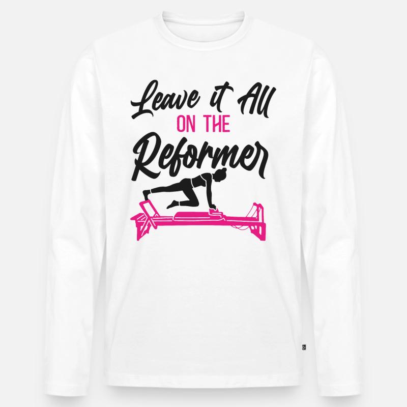 Pilates Instructor Teacher Leave - Männer Premium Bio Langarmshirt - Weiß