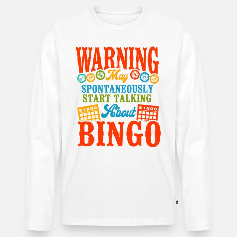 Bingo Player Warning May - Männer Premium Bio Langarmshirt - Weiß