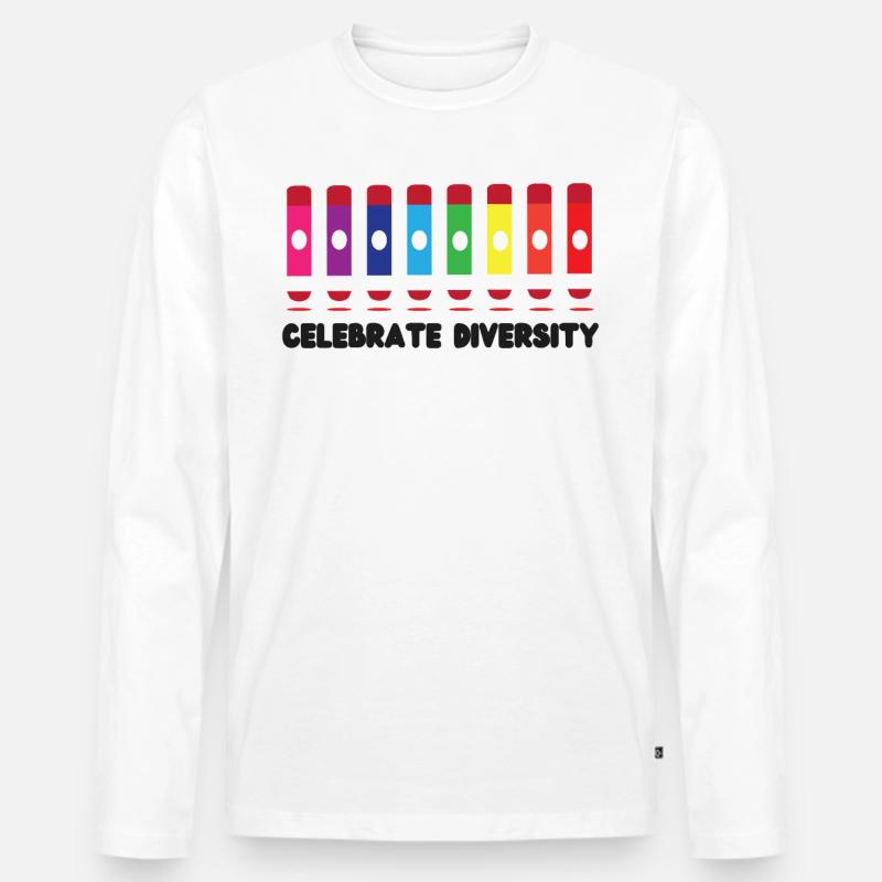 Bingo Player Celebrate Diversity - Männer Premium Bio Langarmshirt - Weiß