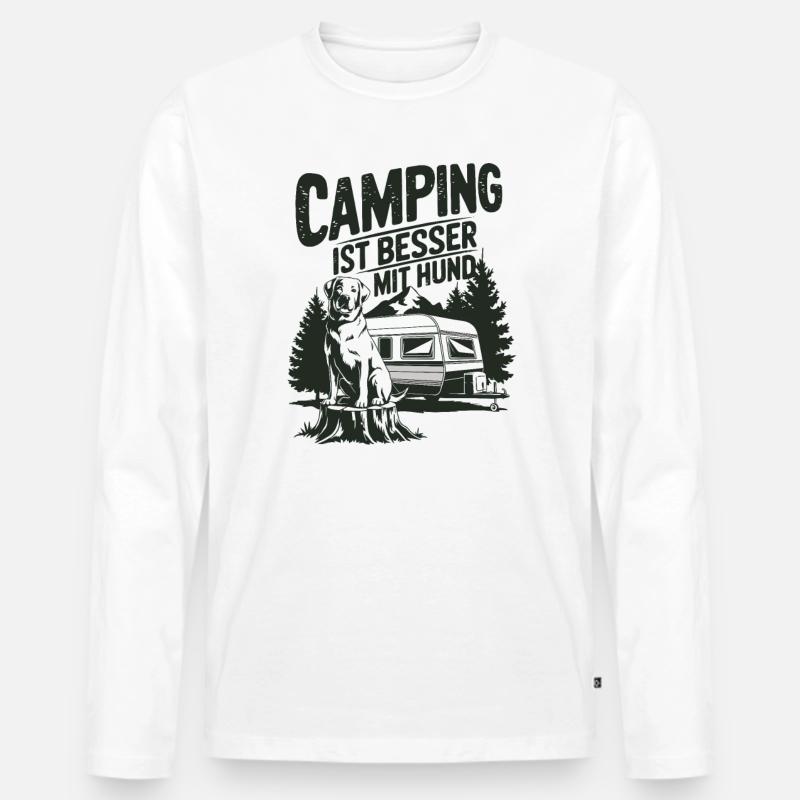 Camping ist besser mit Hund - Männer Premium Bio Langarmshirt - undefined