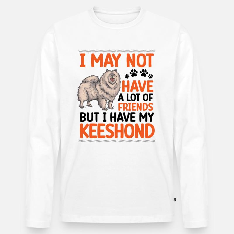 Wolfsspitz ist mein Freund Keeshond - Männer Premium Bio Langarmshirt - Weiß