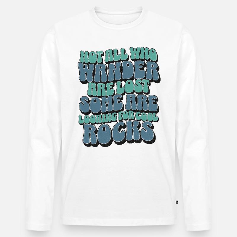 Steine - Männer Premium Bio Langarmshirt - Weiß