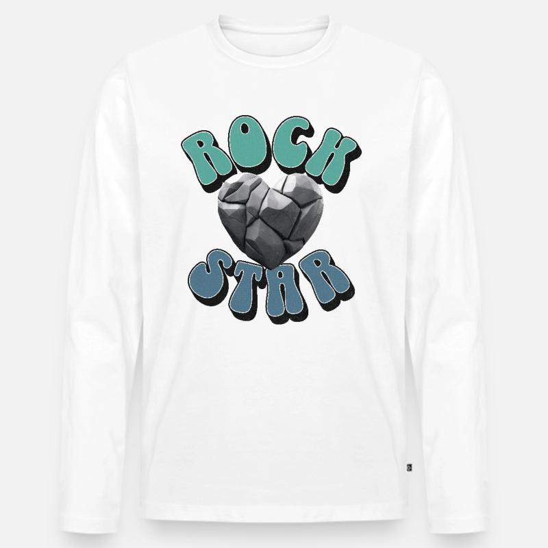 Steine - Männer Premium Bio Langarmshirt - Weiß