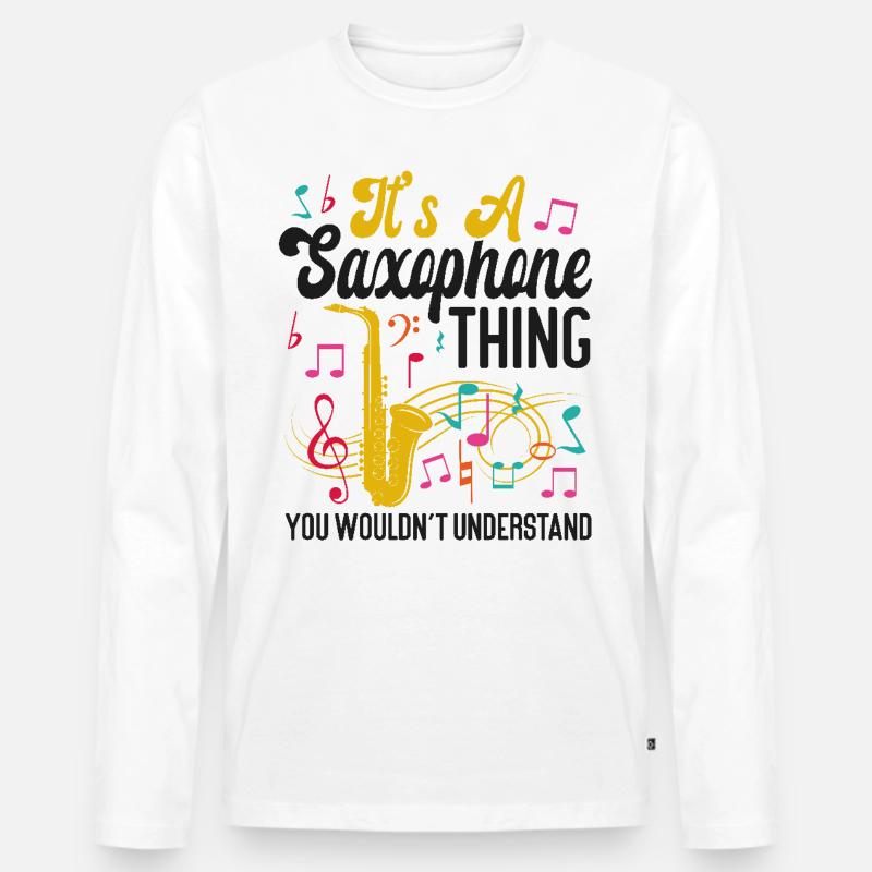 Saxophone It's A Saxophone Thing - Männer Premium Bio Langarmshirt - Weiß
