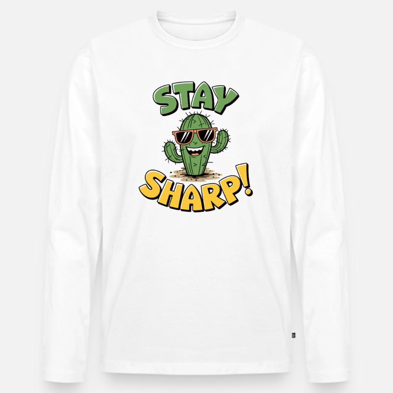 Stay Sharp Kaktus - Männer Premium Bio Langarmshirt - undefined