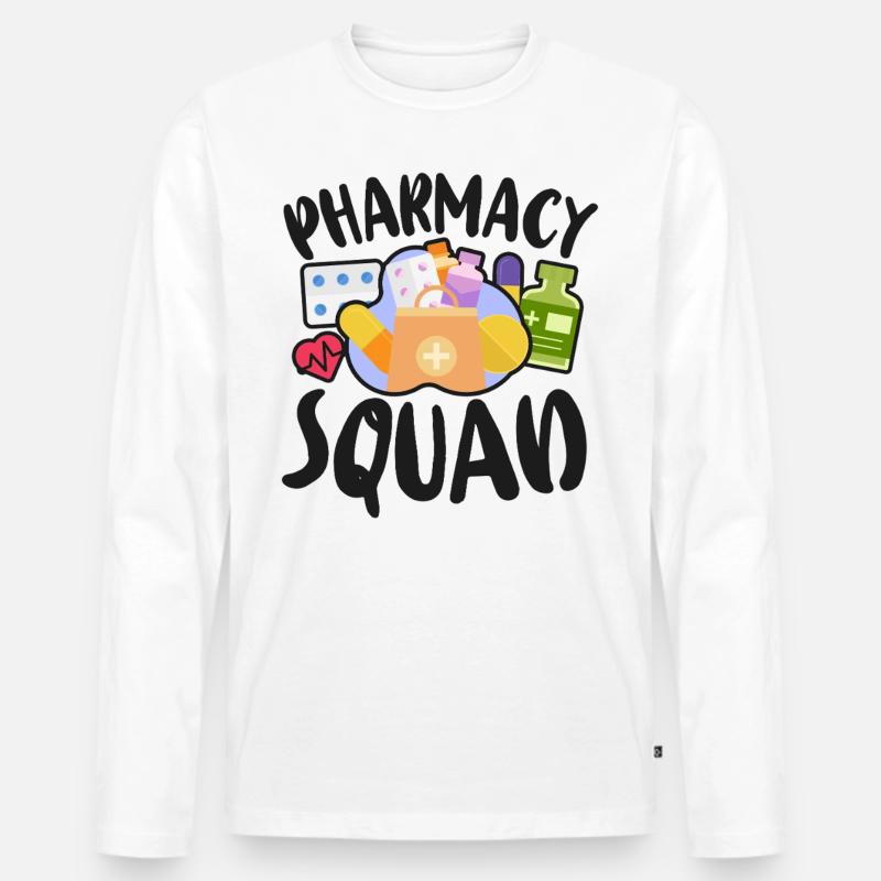 Pharmacy Tech Technician - Männer Premium Bio Langarmshirt - Weiß