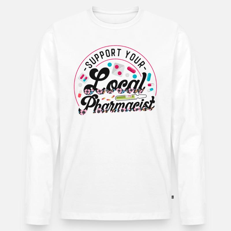 Pharmacy Tech Technician - Men's Premium Organic Long Sleeve Shirt - white