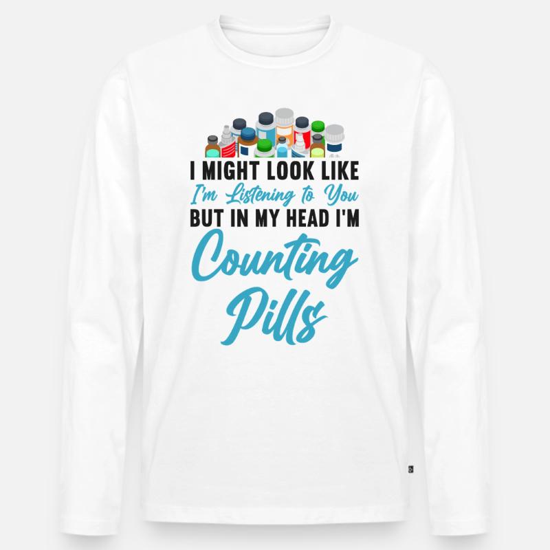 Pharmacy Tech Technician - Männer Premium Bio Langarmshirt - Weiß