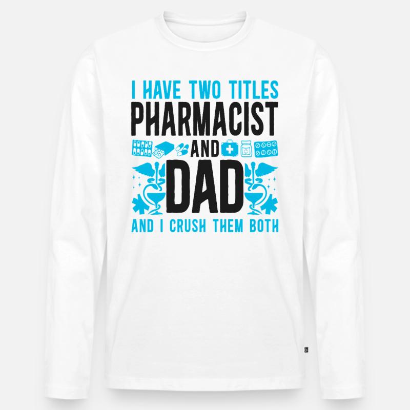 Pharmacy Tech Technician - Männer Premium Bio Langarmshirt - Weiß