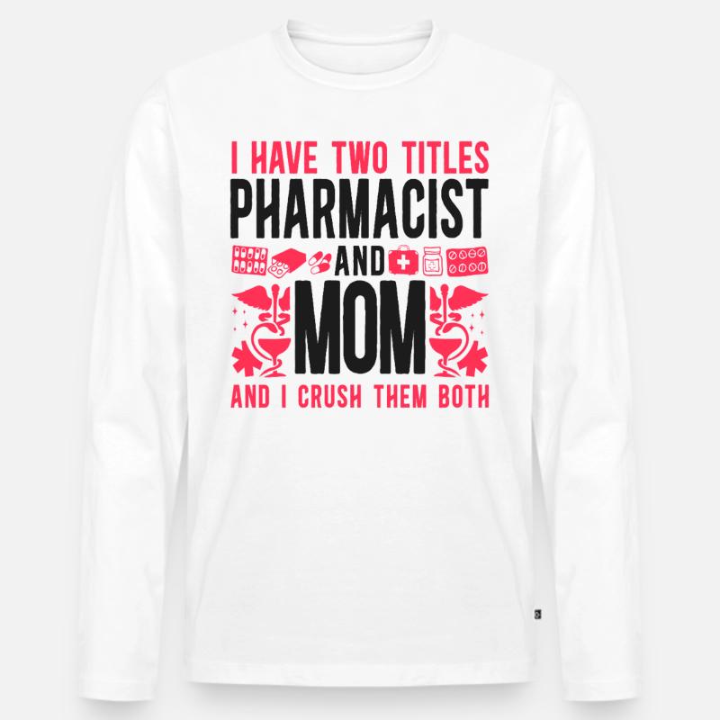 Pharmacy Tech Technician - Männer Premium Bio Langarmshirt - Weiß