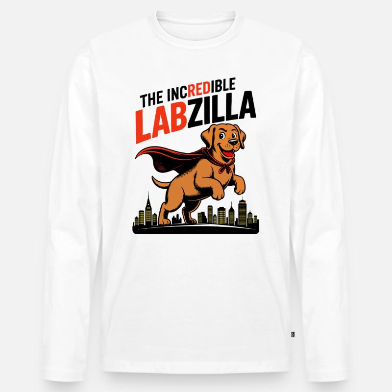 Labzilla – Labrador roux en mode monstre T-shirt manches longues Premium bio Homme