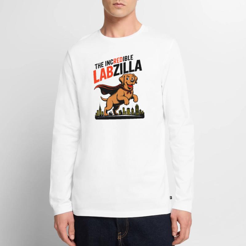Labzilla – Labrador roux en mode monstre T-shirt manches longues Premium bio Homme