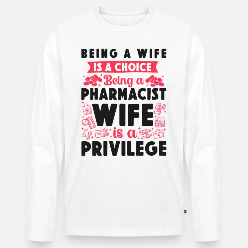 Pharmacy Tech Technician - Männer Premium Bio Langarmshirt - Weiß