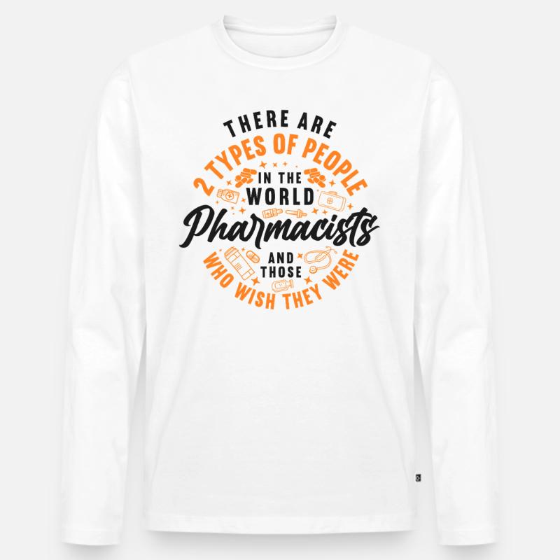 Pharmacy Tech Technician - Männer Premium Bio Langarmshirt - Weiß