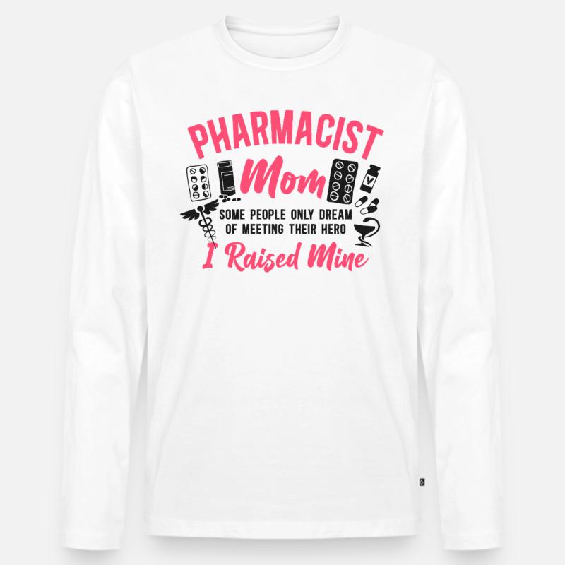 Pharmacy Tech Technician - Männer Premium Bio Langarmshirt - Weiß