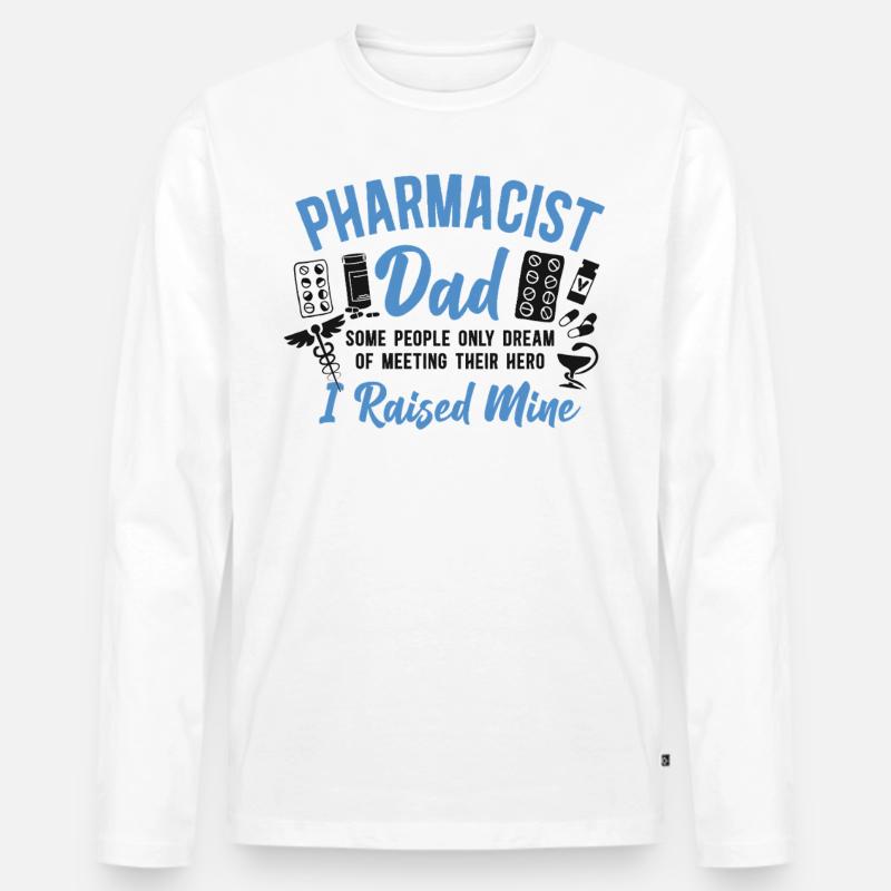Pharmacy Tech Technician - Männer Premium Bio Langarmshirt - Weiß