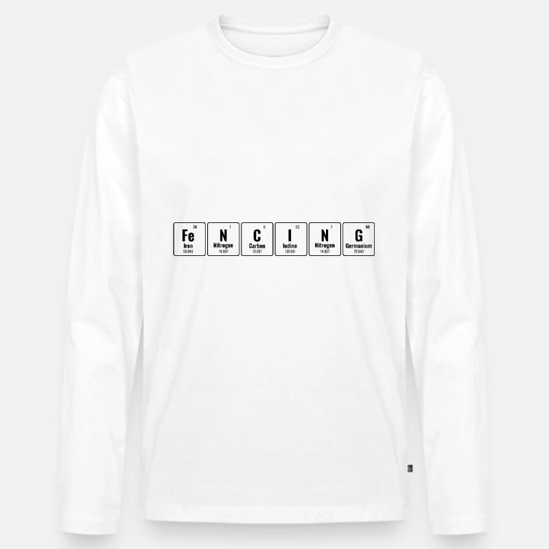 Fechten Periodensystem der Elemente Degen Schwert Degen - Männer Premium Bio Langarmshirt - Weiß