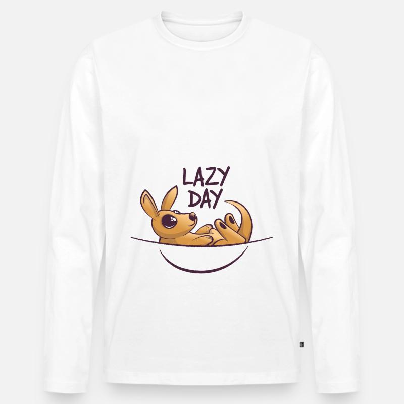 lazy day - Männer Premium Bio Langarmshirt - Weiß