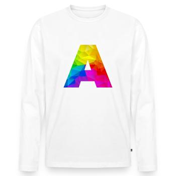 Polygon A - Männer Premium Bio Langarmshirt - Weiß - Vorne - Nico (187cm)