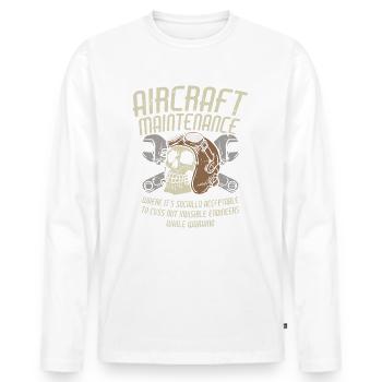 AIRCRAFT MAINTENANCE: Cuss out invisible engineers - Men's Premium Organic Long Sleeve Shirt - white - Front - Nico (187cm)