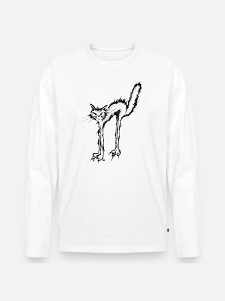 wildcat - Men's Premium Organic Long Sleeve Shirt - white
