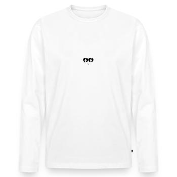 Altes Bild von MIR - Männer Premium Bio Langarmshirt - Weiß - Vorne - Nico (187cm)