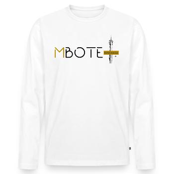 MBOTE KINSHASA 1 - Männer Premium Bio Langarmshirt - Weiß - Vorne - Nico (187cm)