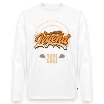 2021 Année de naissance Anniversaire Légende née pour le rock - T-shirt manches longues Premium bio Homme - blanc - Devant - Nico (187cm)
