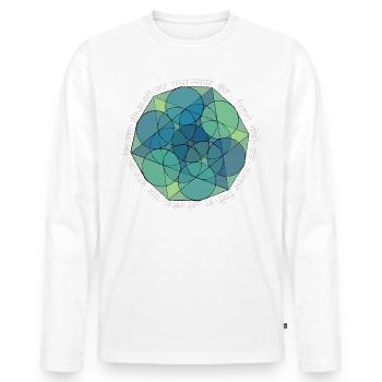 Jaya Radha Madhava Mantra - Men's Premium Organic Long Sleeve Shirt - white - Front - Nico (187cm)