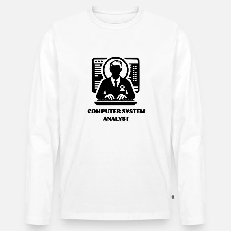 Beruf Computersystemanalytiker Beruf Beruf Karriere - Männer Premium Bio Langarmshirt - Weiß