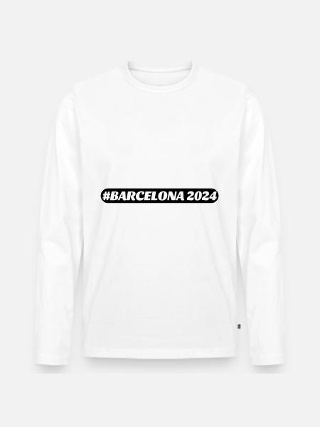 Barcelone 2024 - T-shirt manches longues Premium bio Homme - blanc