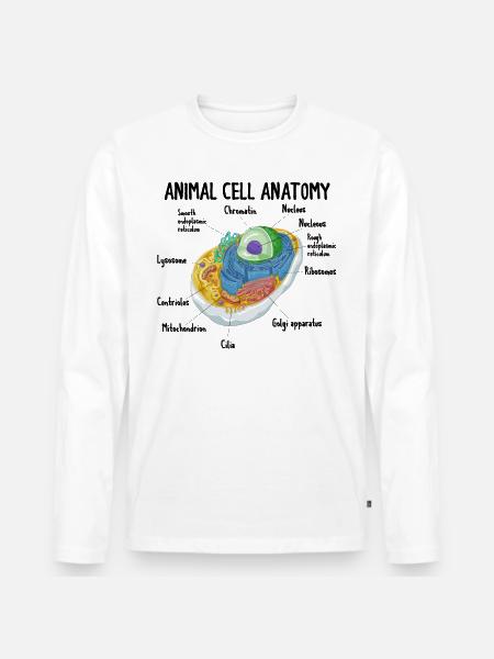 Anatomi af Animal Cell Biology Biolog Science - Premium økologisk langærmet T-shirt til mænd - hvid