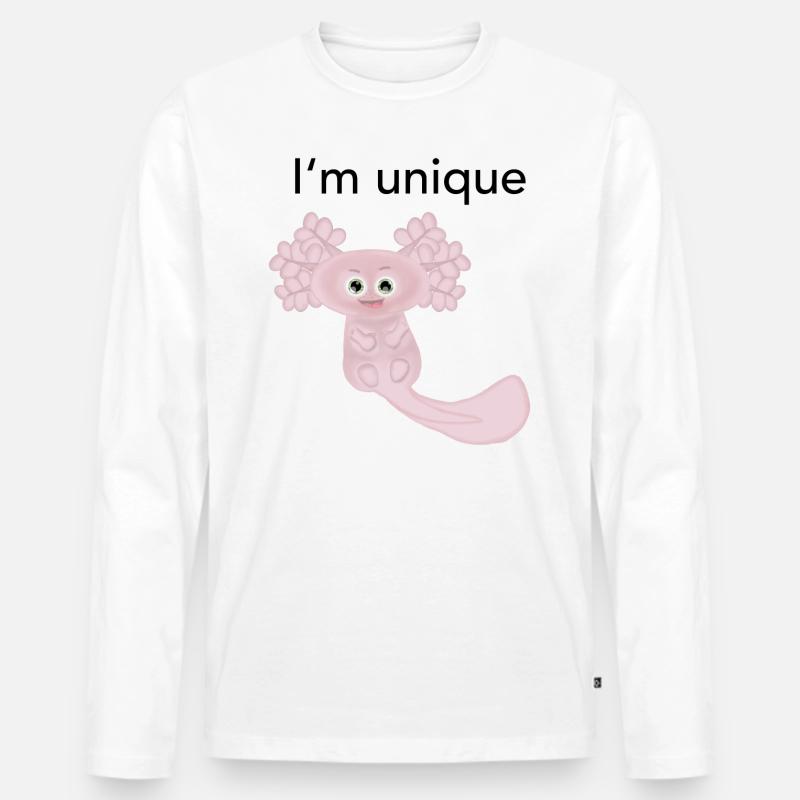 Ich bin einzigartig Axolotl - Männer Premium Bio Langarmshirt - Weiß