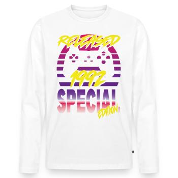 Released 1992 Special Edition - Männer Premium Bio Langarmshirt - Weiß - Vorne - Nico (187cm)