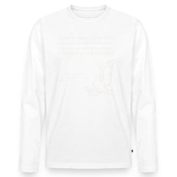 Zitat deutscher Schriftsteller Krieg Frieden - Männer Premium Bio Langarmshirt - Weiß - Vorne - Nico (187cm)