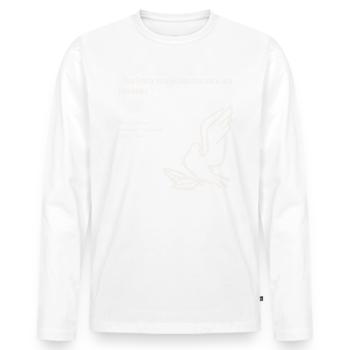 Zitat deutscher Philosoph Frieden - Männer Premium Bio Langarmshirt - Weiß - Vorne - Nico (187cm)