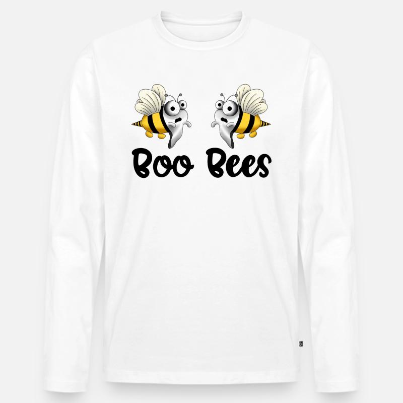 Boo bees - Männer Premium Bio Langarmshirt - Weiß