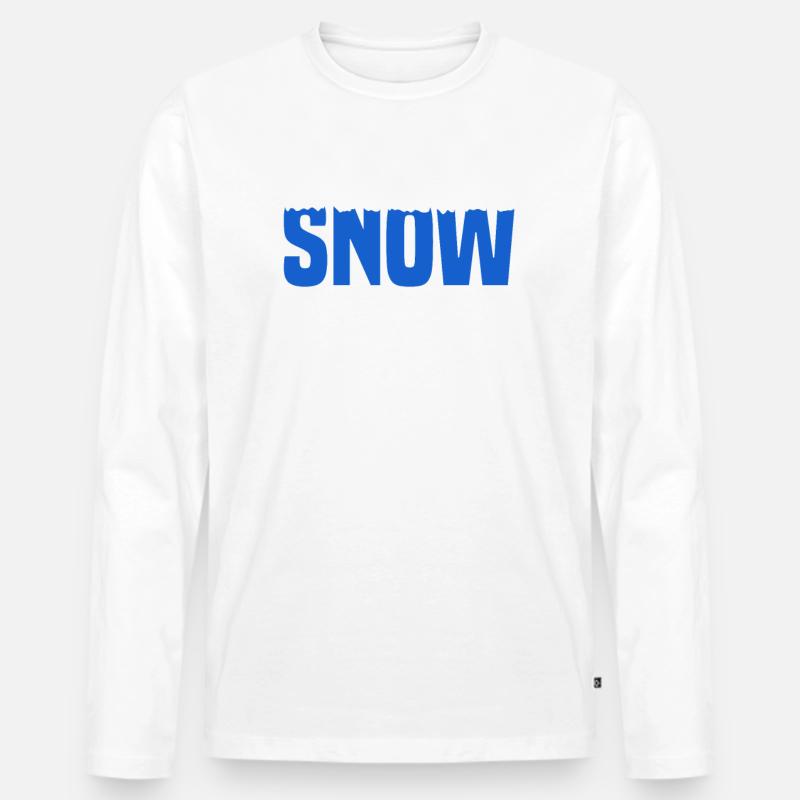 Snow Schnee - Männer Premium Bio Langarmshirt - Weiß