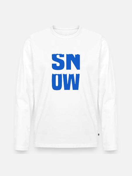 Snow Schnee - Men's Premium Organic Long Sleeve Shirt - white