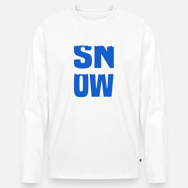 Snow Schnee - Männer Premium Bio Langarmshirt - Weiß