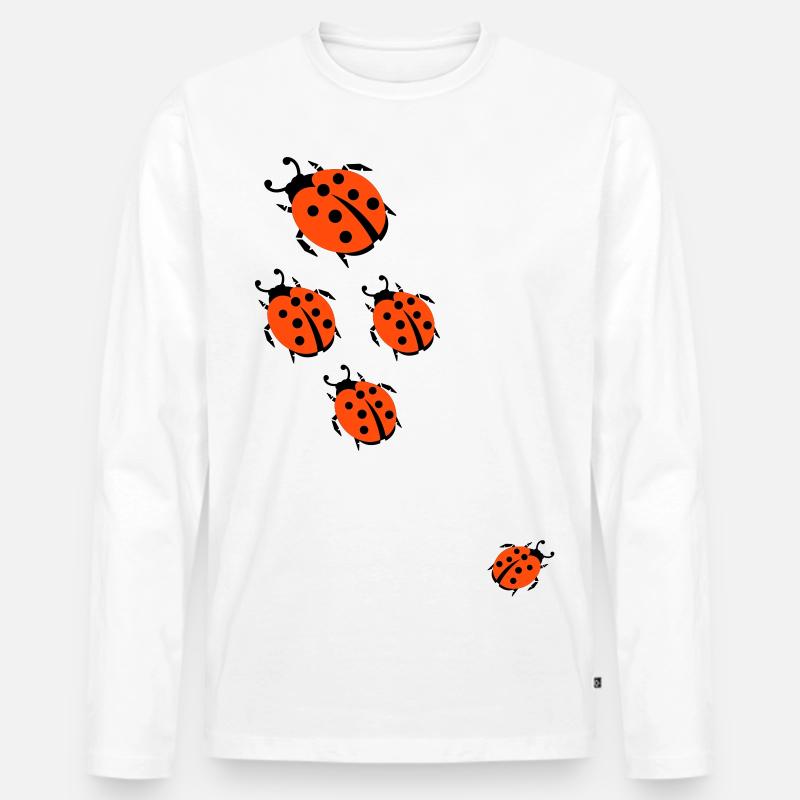 ladybug - marienkaefer - Männer Premium Bio Langarmshirt - Weiß