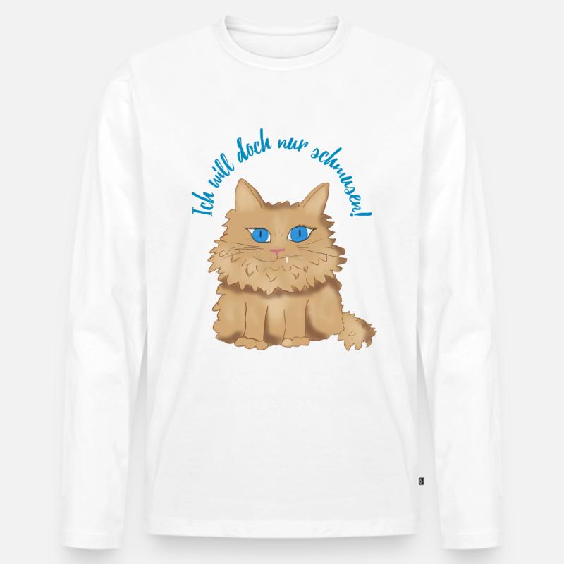 Ich will doch nur schmusen! - Männer Premium Bio Langarmshirt - Weiß